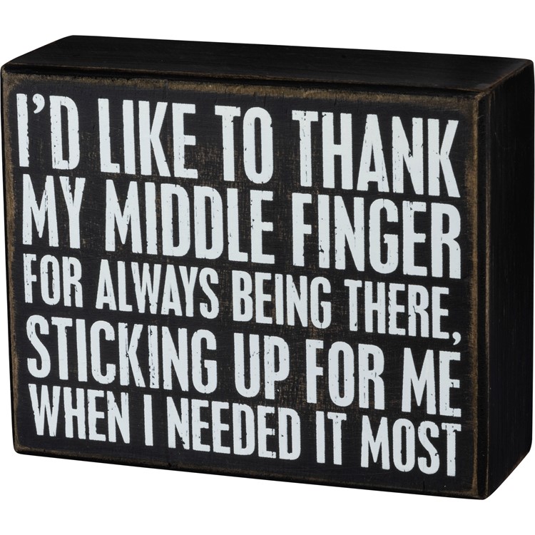 I'd Like To Thank Box Sign - Wood