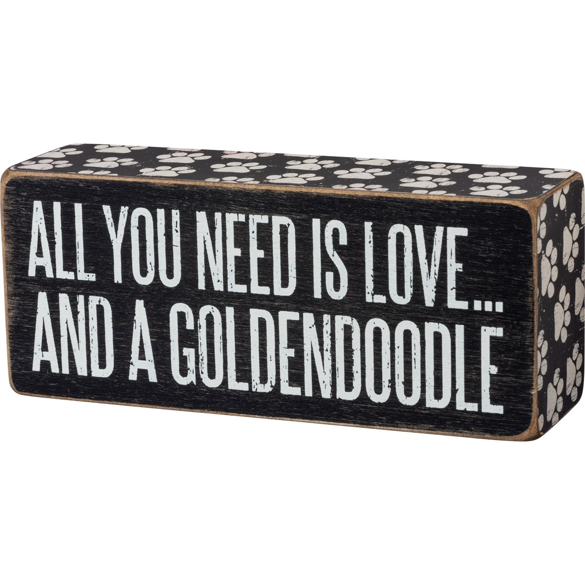 All You Need Is Love And A Goldendoodle Box Sign - Wood