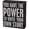 Box Sign - Write Your Own Story  - 5.50" x 6.50" x 1.75" - Wood