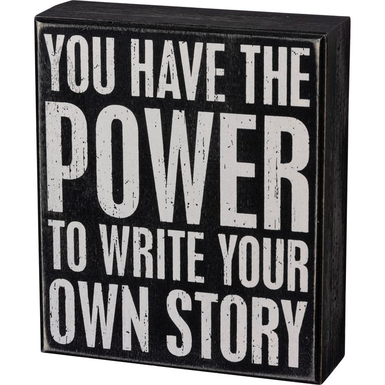 Box Sign - Write Your Own Story  - 5.50" x 6.50" x 1.75" - Wood