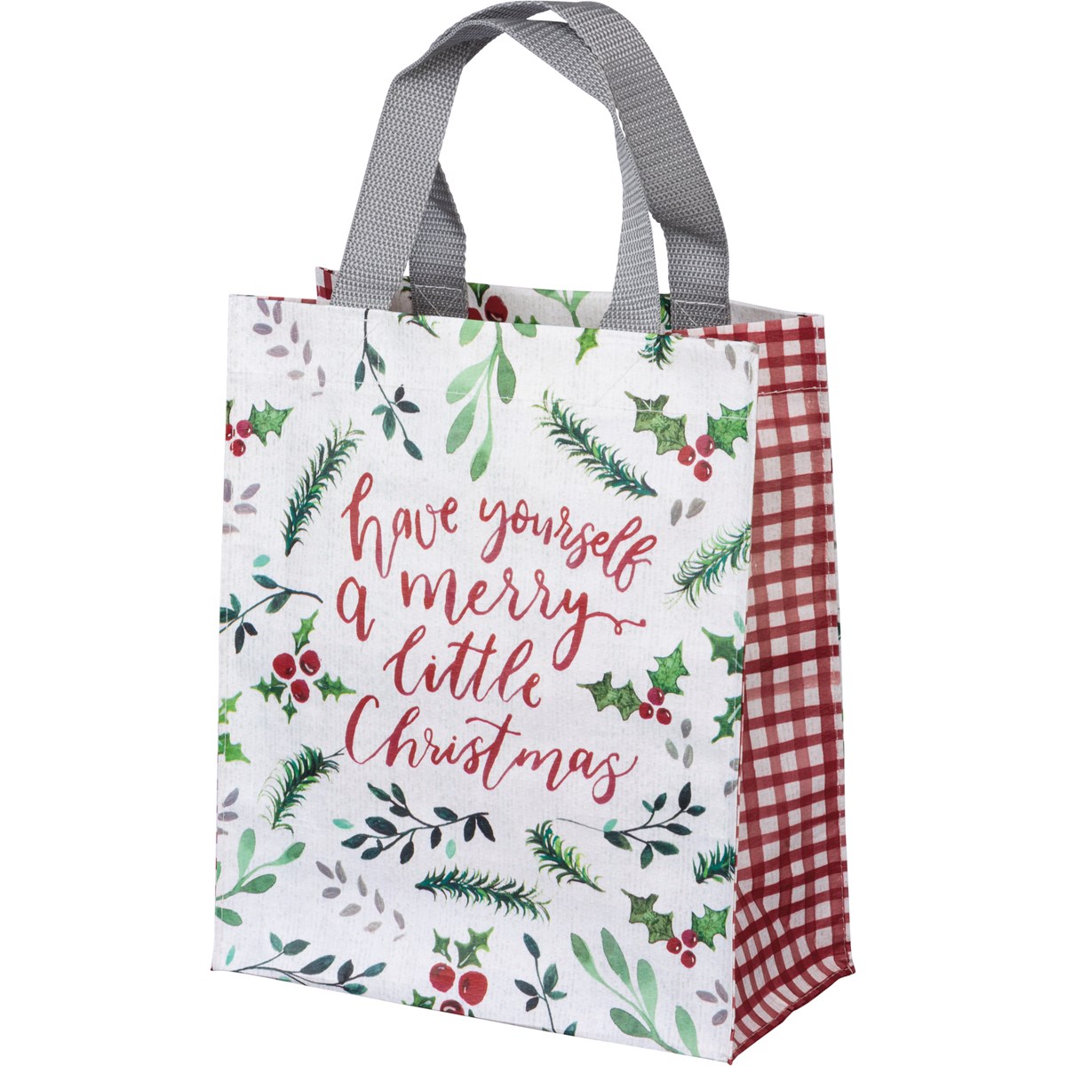 Merry Little Christmas Holly Daily Tote - Post-Consumer Material, Nylon