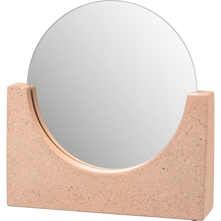 Mirror - Concrete Base - 7.75" x 8.25" x 2" - Cement, Mirror