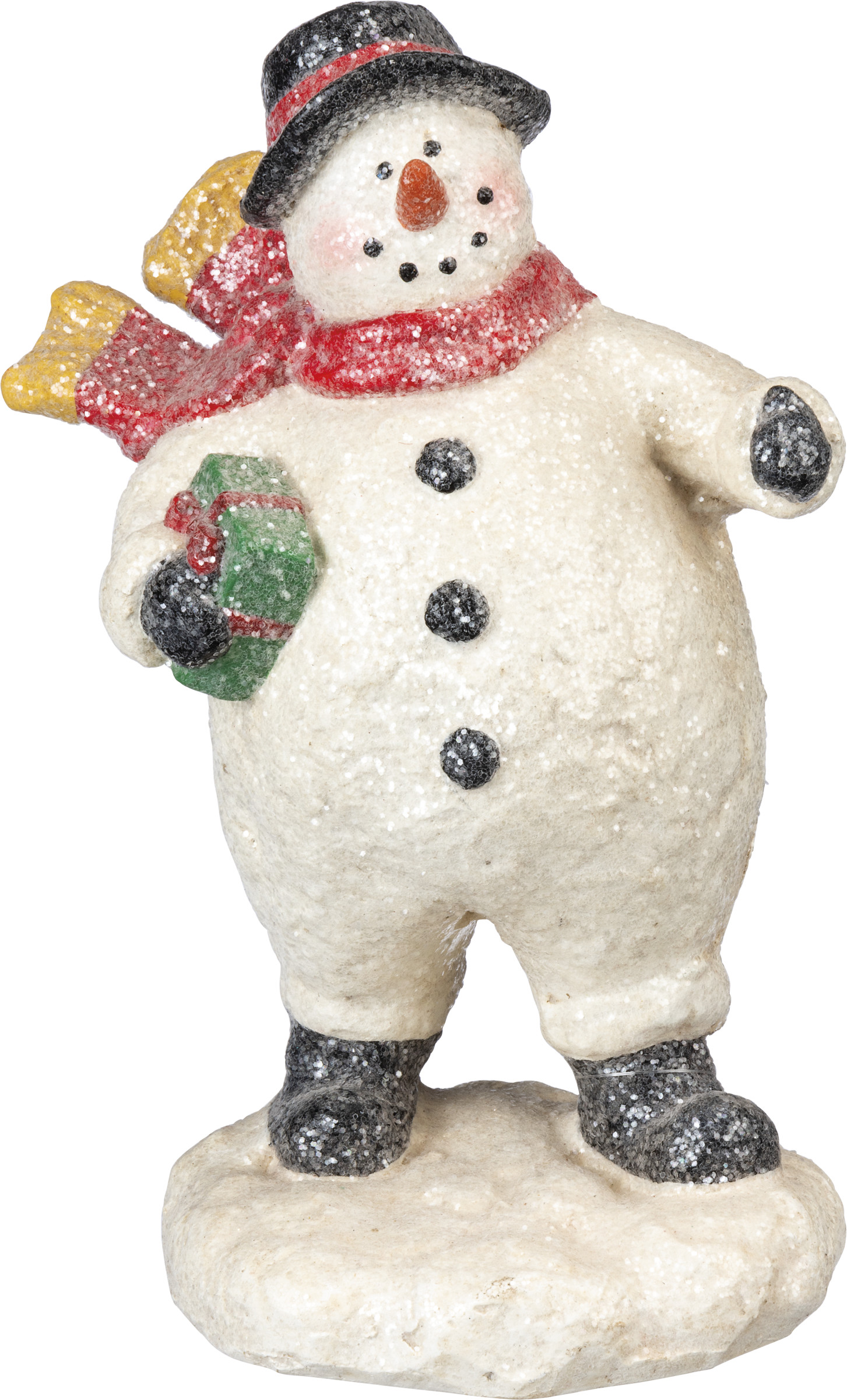 Figurine Snowman With Gift Vintage Collection Primitives By Kathy