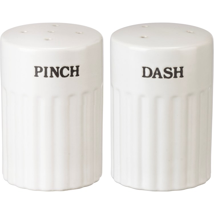 Pinch Dash Salt And Pepper Set - Stoneware, Plastic