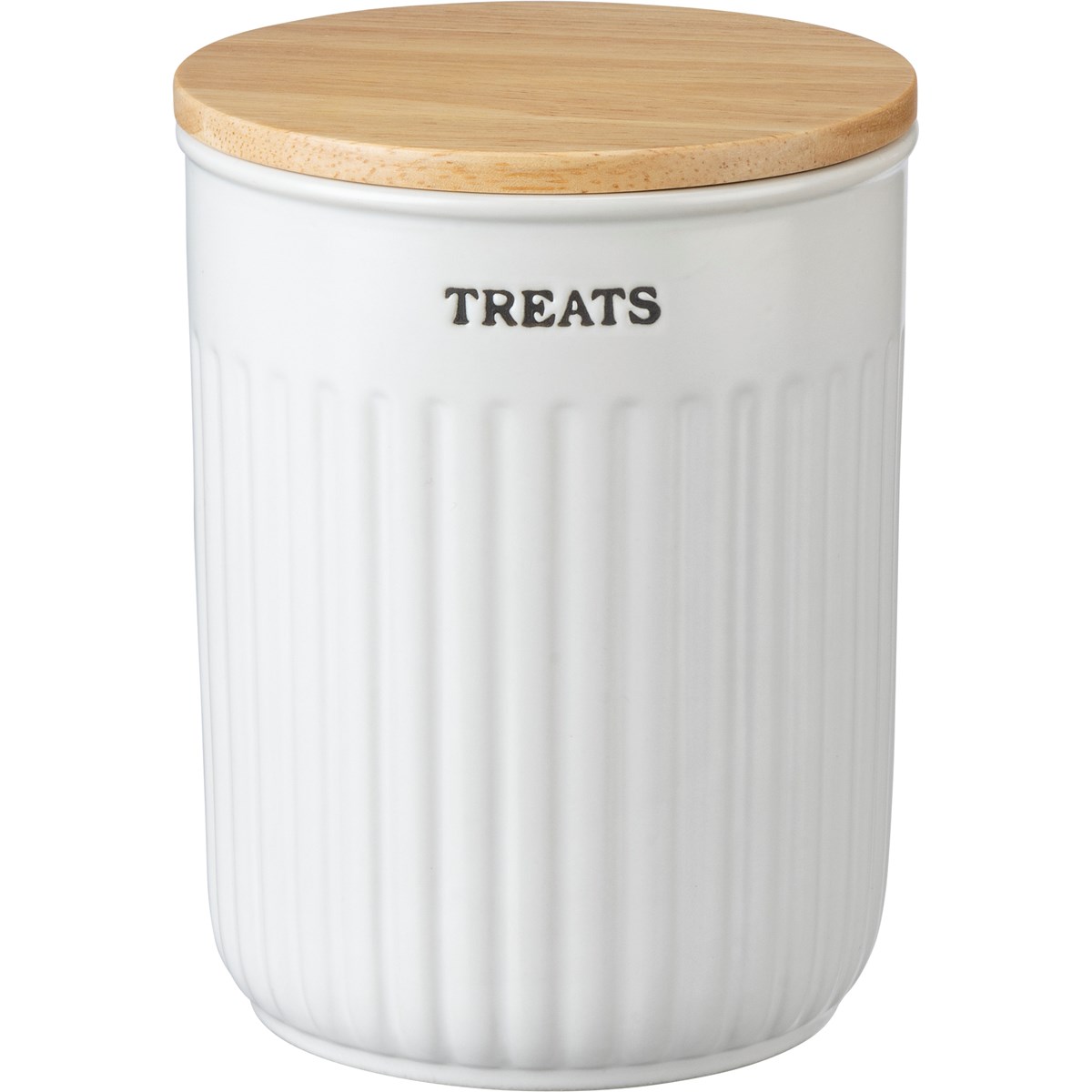 Treats Canister - Stoneware, Wood, Plastic