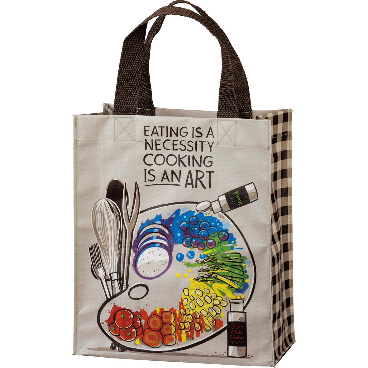 Eating Is Necessity Cooking Is An Art Daily Tote - Post-Consumer Material, Nylon