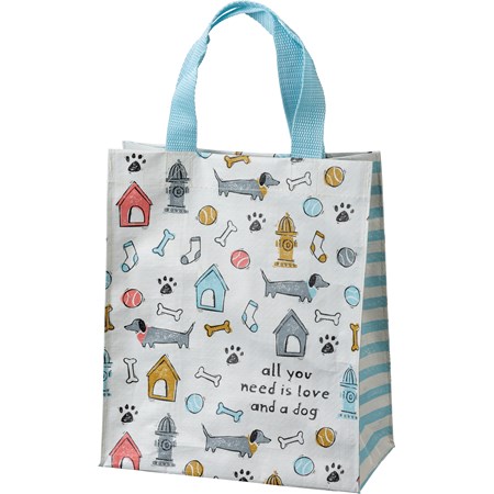 All You Need Is Love And A Dog Daily Tote - Post-Consumer Material, Nylon