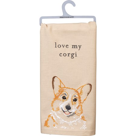 Kitchen Towel - Love My Corgi - 20" x 26"  - Cotton, Linen