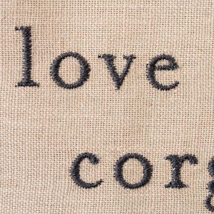 Love My Corgi Kitchen Towel - Cotton, Linen