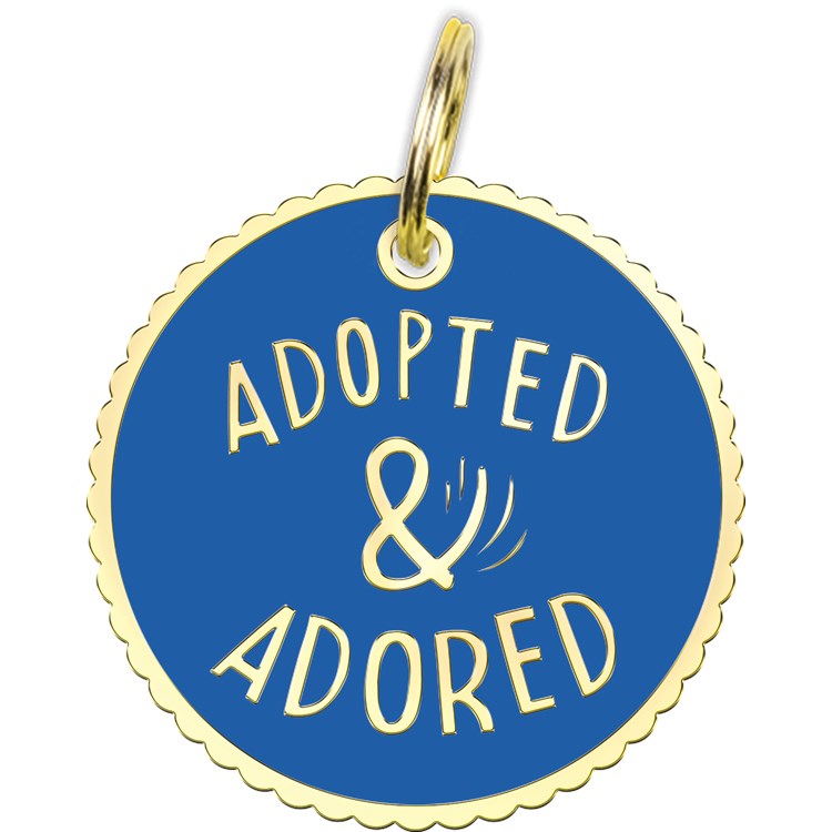 Adopted & Adored Collar Charm - Metal, Enamel, Paper