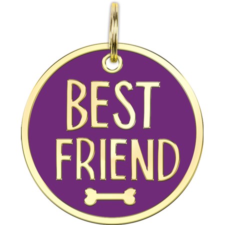 Best Friend Collar Charm - Metal, Enamel, Paper