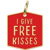 Collar Charm - I Give Free Kisses - Charm: 1.25" x 1.75", Card: 3" x 5" - Metal, Enamel, Paper