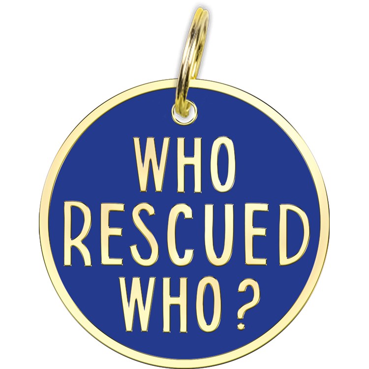 Rescued Who Collar Charm - Metal, Enamel, Paper