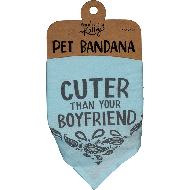 Cuter Than Your Boyfriend Small Pet Bandana - Rayon