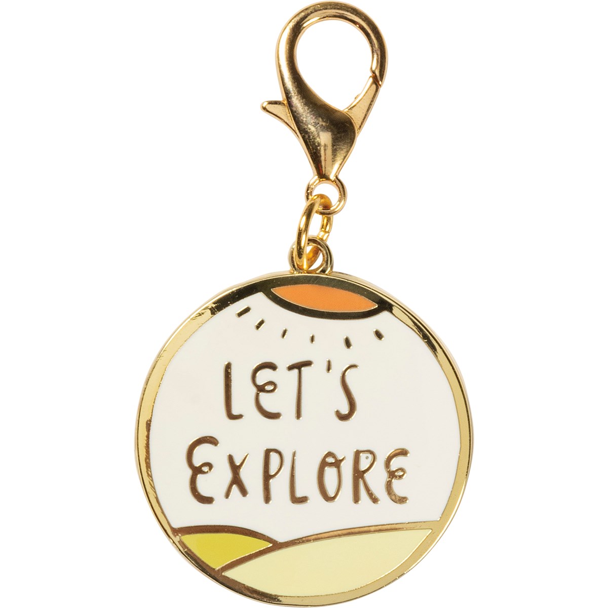 Charm - The World Is Yours To Explore - 1.50" Diameter, Card: 3" x 5" - Metal, Enamel, Paper