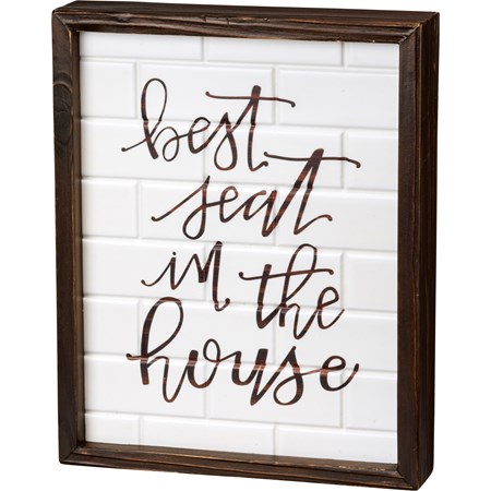 Inset Box Sign - Best Seat In The House - 8" x 10" x 1.75" - Wood