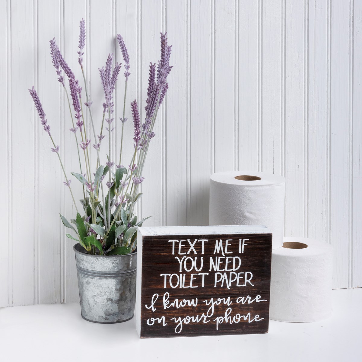 Box Sign - I Know You Are On Your Phone - 7.50" x 6" x 1.75" - Wood