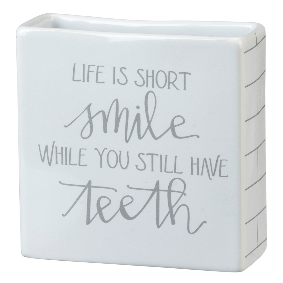Toothbrush Holder - Still Have Teeth - 4" x 4" x 1.50" - Stoneware