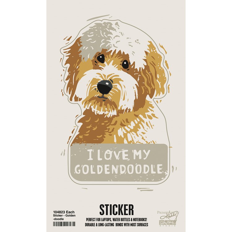 I Love My Goldendoodle Sticker - Vinyl, Paper