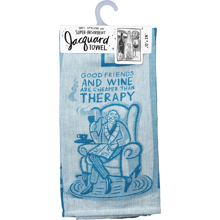 Good Friends And Wine Kitchen Towel - Cotton