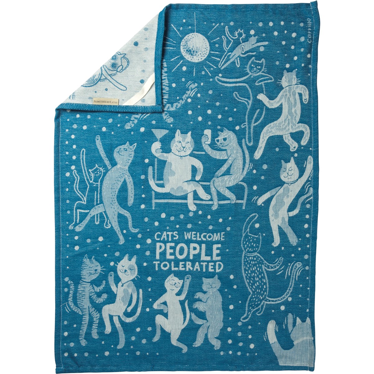Cats Welcome People Tolerated Kitchen Towel - Cotton
