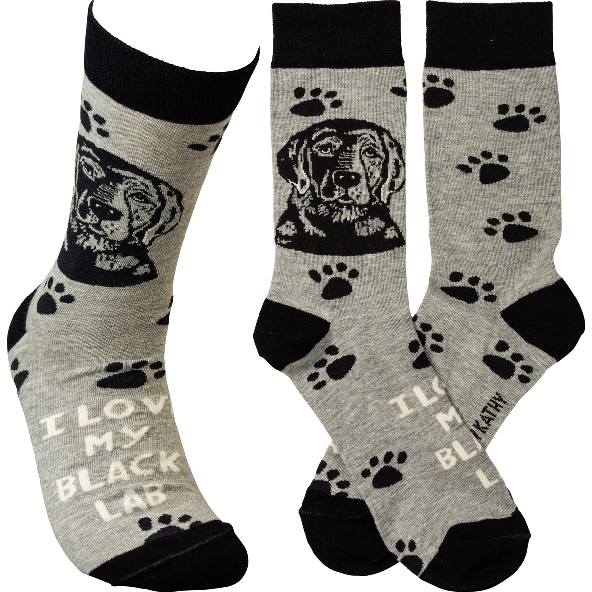 Socks - I Love My Black Lab - One Size Fits Most - Cotton, Nylon, Spandex