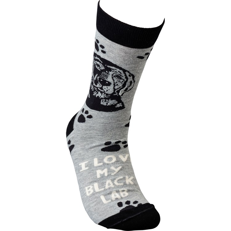 Socks - I Love My Black Lab - One Size Fits Most - Cotton, Nylon, Spandex