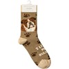 I Love My Bulldog Socks - Cotton, Nylon, Spandex