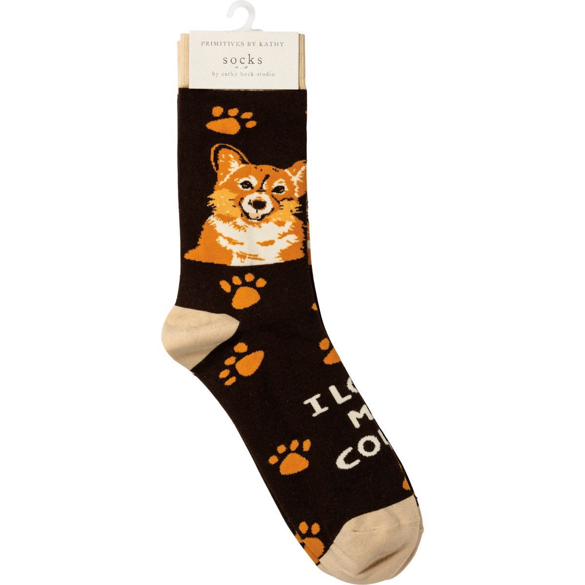 Socks - I Love My Corgi - One Size Fits Most - Cotton, Nylon, Spandex