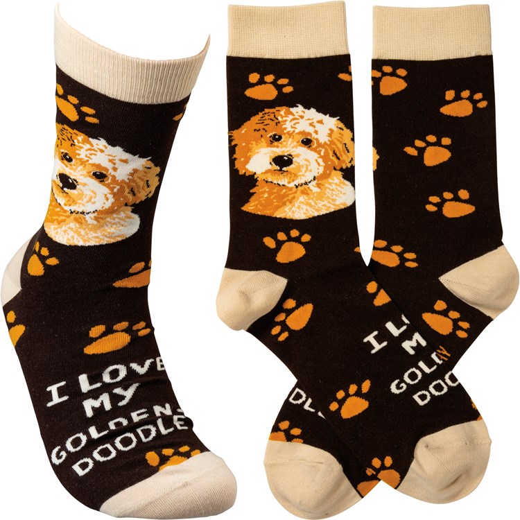 Socks - I Love My Goldendoodle - One Size Fits Most - Cotton, Nylon, Spandex