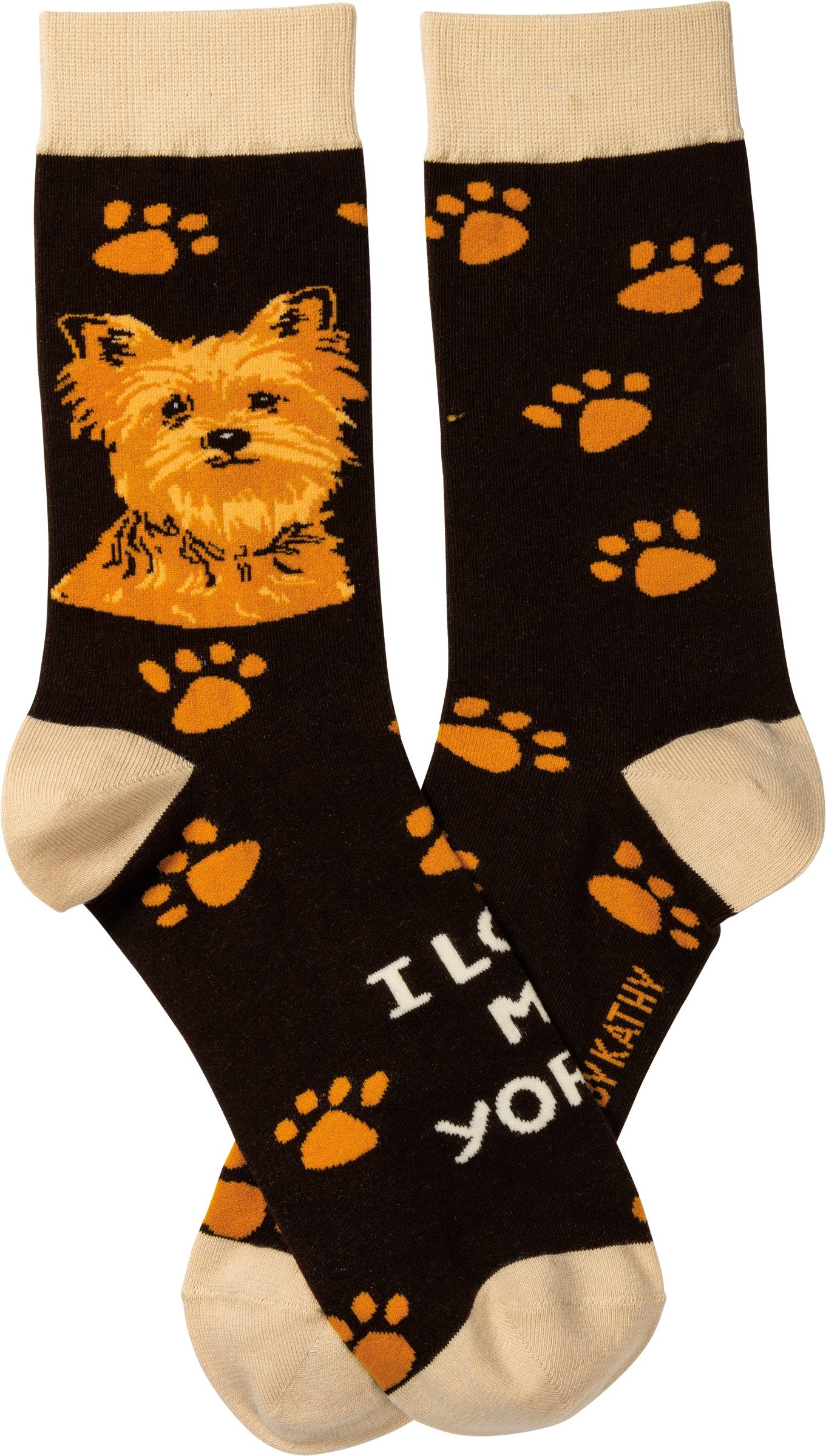 I Love My Yorkie Socks Primitives By Kathy