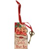 Santa's Magic Key Vintage Ornament - Wood, Paper, Metal, Ribbon, Glitter