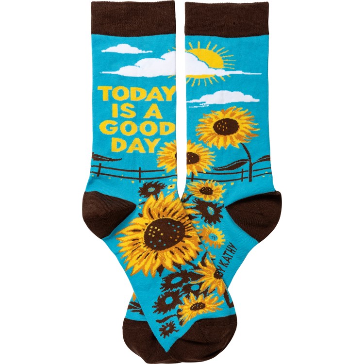 Today Is A Good Day Socks - Cotton, Nylon, Spandex