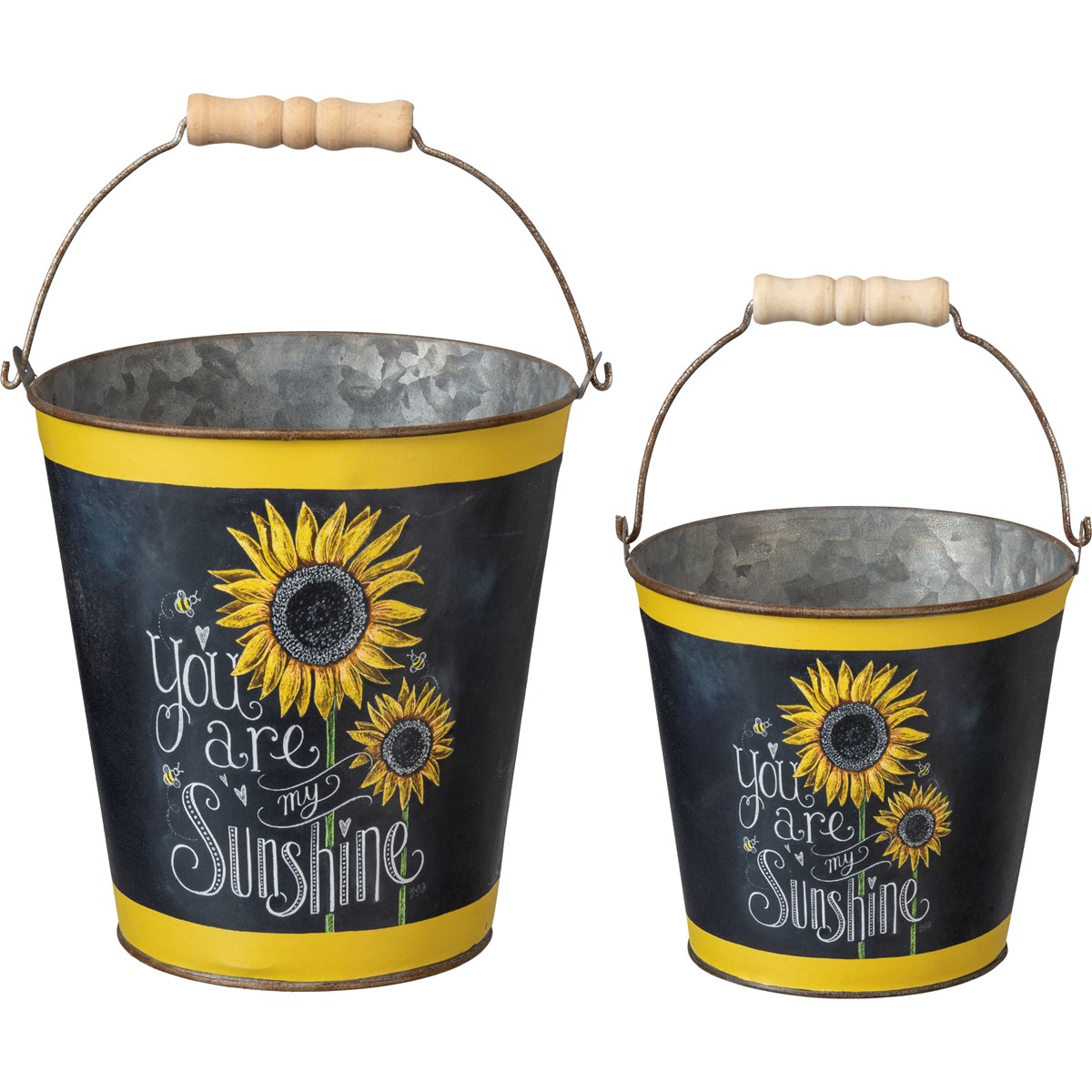 You Are My Sunshine Bucket Set - Metal, Paper, Wood