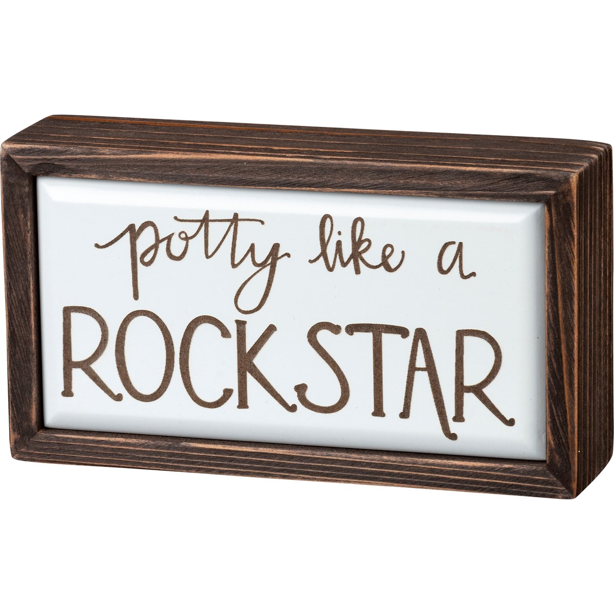 Potty Like A Rock Star Box Sign - Wood