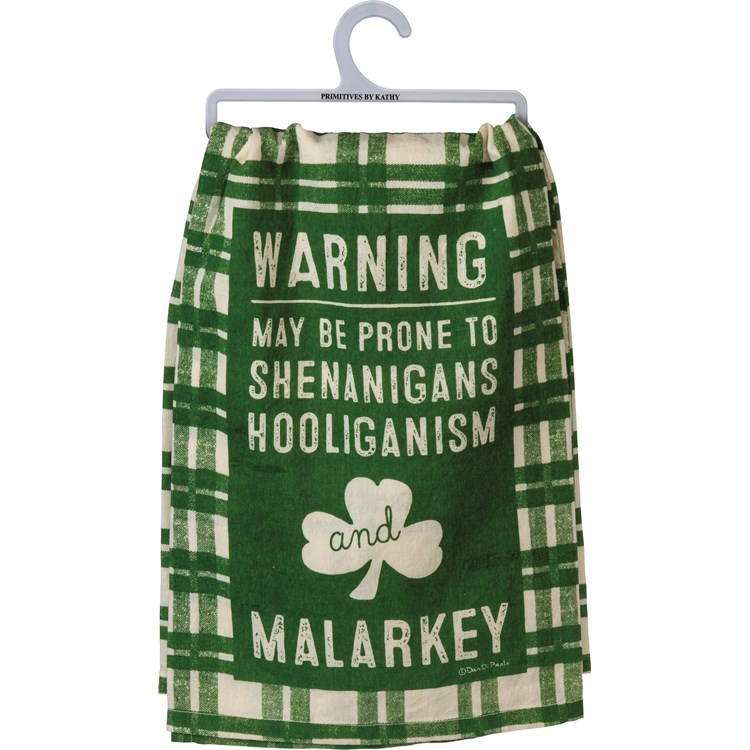 Kitchen Towel - May Be Prone To Shenanigans - 28" x 28" - Cotton