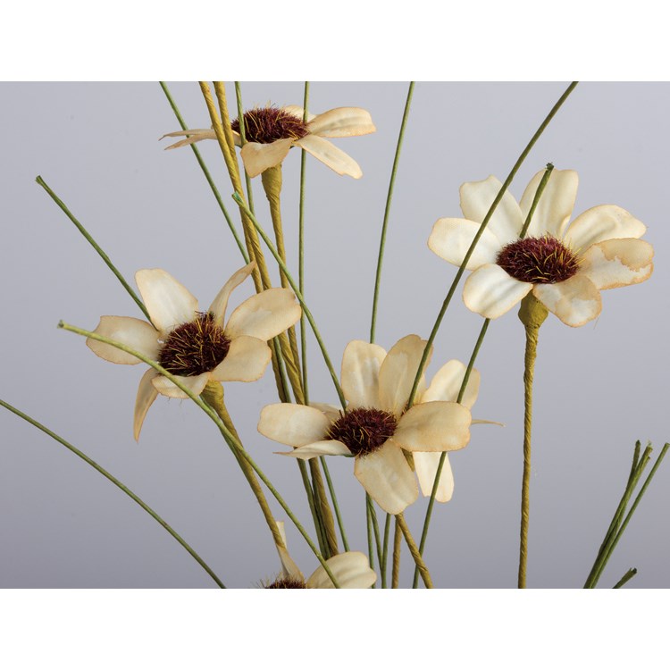 Pick - Floral Mix Cream - 24" Tall - Plastic, Wire, Fabric