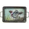 Sheep And Cow Tray Set - Metal, Paper