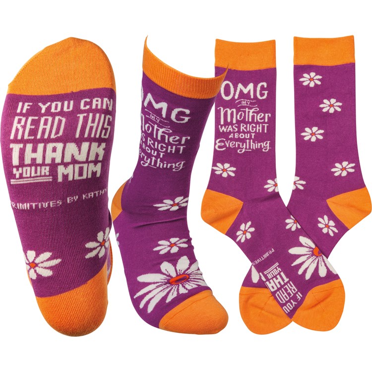 Socks - OMG My Mother Was Right - One Size Fits Most - Cotton, Nylon, Spandex