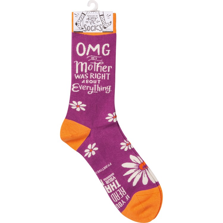 Socks - OMG My Mother Was Right - One Size Fits Most - Cotton, Nylon, Spandex