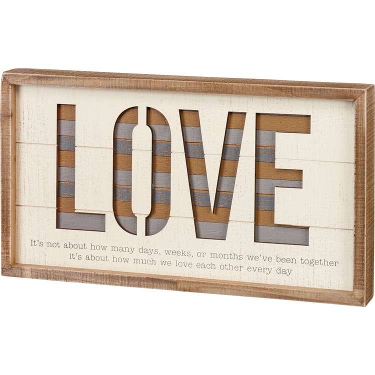 Love Each Other Every Day Inset Slat Box Sign - Wood