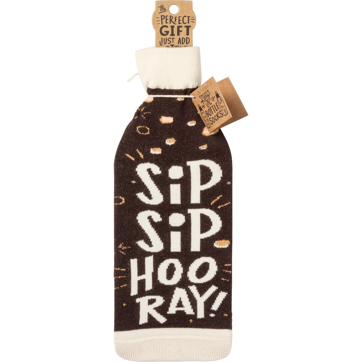 Sip Sip Hooray Drink Up Bottle Sock - Cotton, Nylon, Spandex