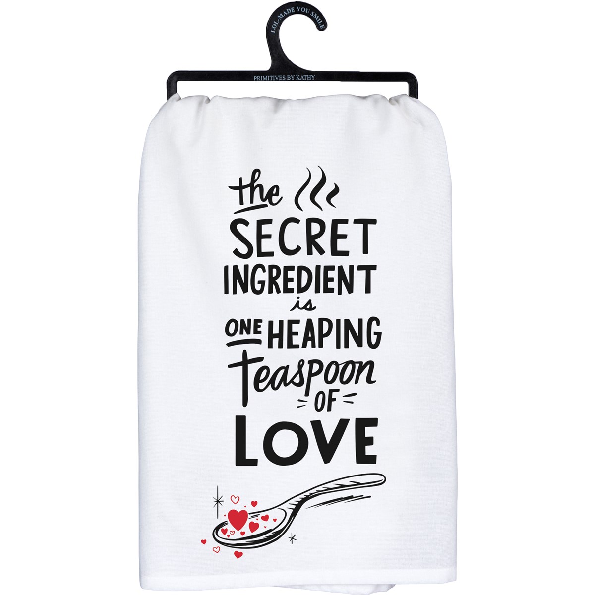 Kitchen Towel - Secret Ingredient Teaspoon Of Love - 28" x 28" - Cotton