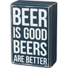 Beers Are Better Box Sign And Sock Set - Wood, Cotton, Nylon, Spandex, Ribbon