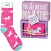 You Are Freakin' Majestic Box Sign And Sock Set - Wood, Cotton, Nylon, Spandex, Ribbon