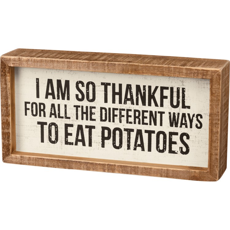 Different Ways To Eat Potatoes Inset Box Sign - Wood