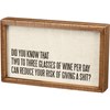 Wine Can Reduce Your Risk Inset Box Sign - Wood