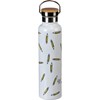 Insulated Bottle - Teachers Are Superheroes - 25 oz., 2.75" Diameter x 11.25" - Stainless Steel, Bamboo