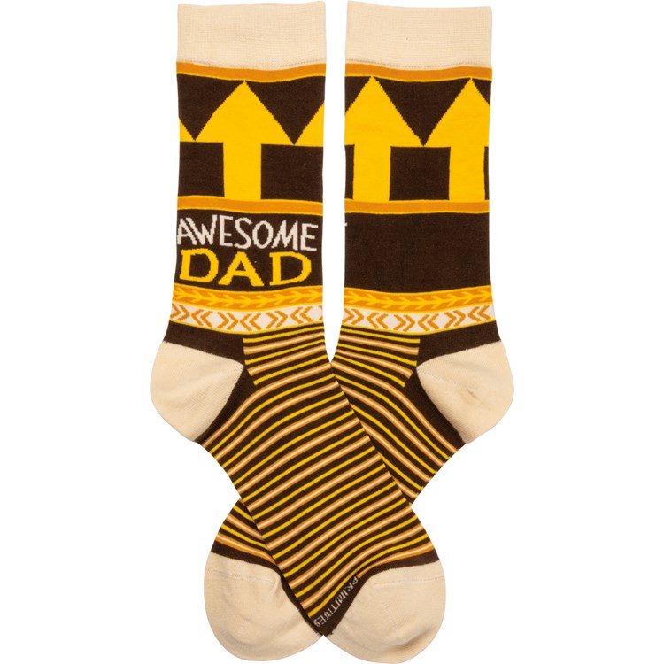 Socks - Awesome Dad - One Size Fits Most - Cotton, Nylon, Spandex