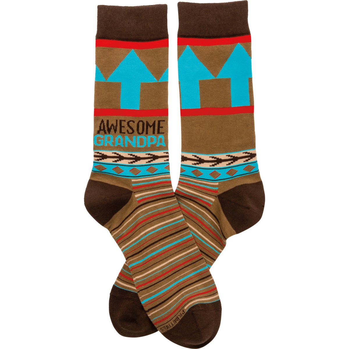 Socks - Awesome Grandpa - One Size Fits Most - Cotton, Nylon, Spandex